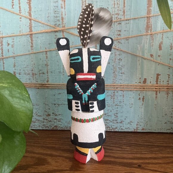 Vintage Native American Old Hopi Route 66 Badger by Pooley Kachina Signed - Picture 1 of 9